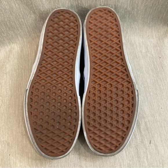 VANS OFF THE WALL Sz 8 Asher Denim Moonlight White Polka Dots Slip On Shoes - Picture 8 of 10